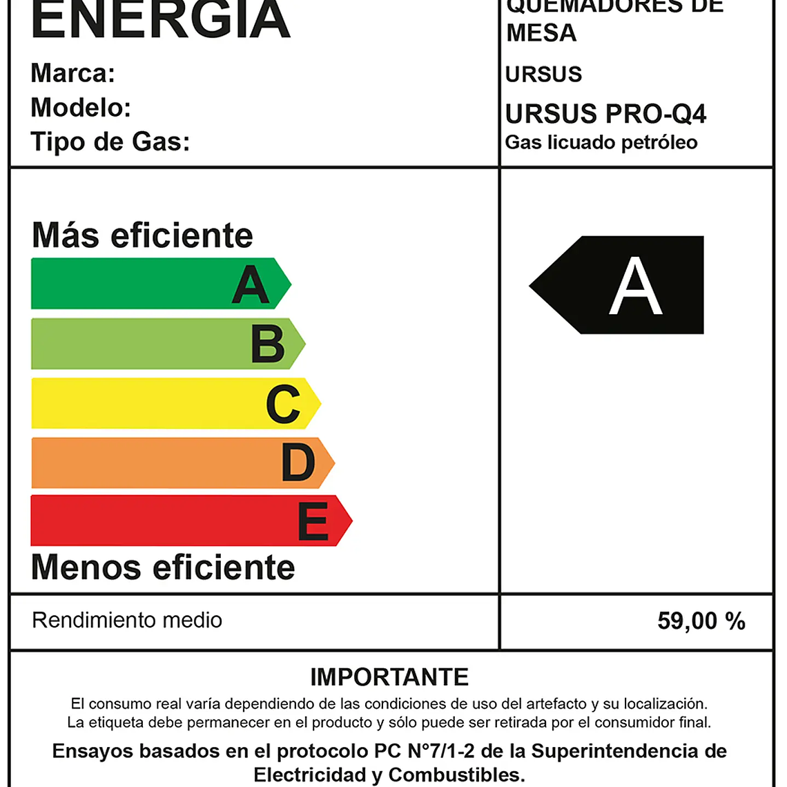 Cocina 4 Quemadores Gas Licuado Ursus Trotter PRO-Q4 2