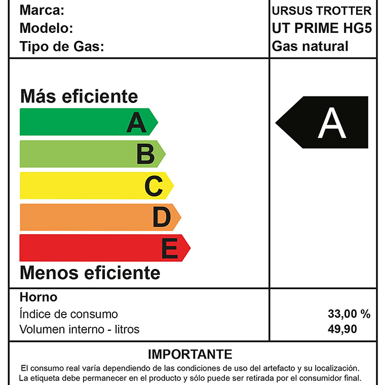 Horno Gas UT Prime HG5 / Gas Natural 6