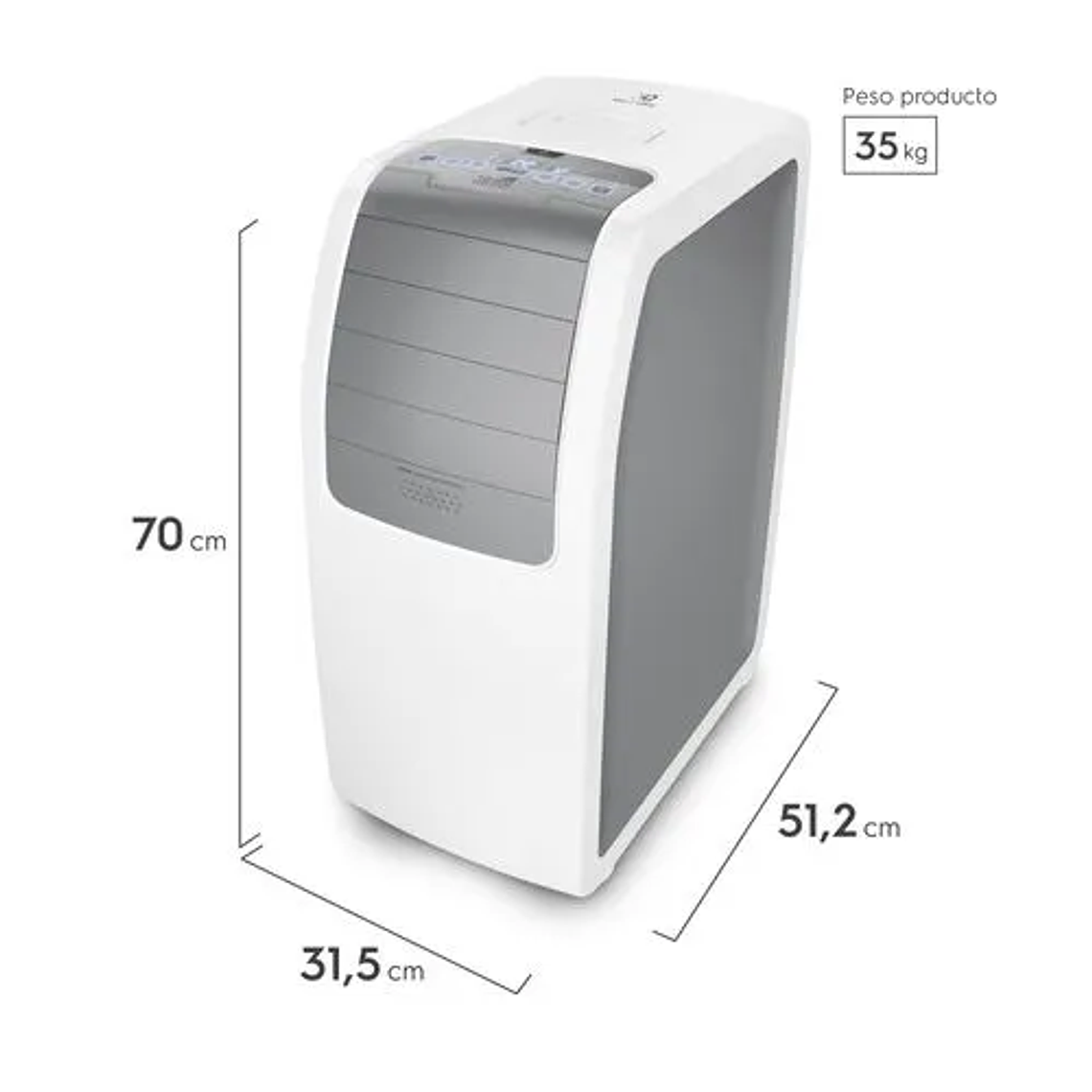AIRE ACONDICIONADO PORTÁTIL ELECTROLUX 12.000 BTUS FRÍO/CALOR MODO TURBO 2