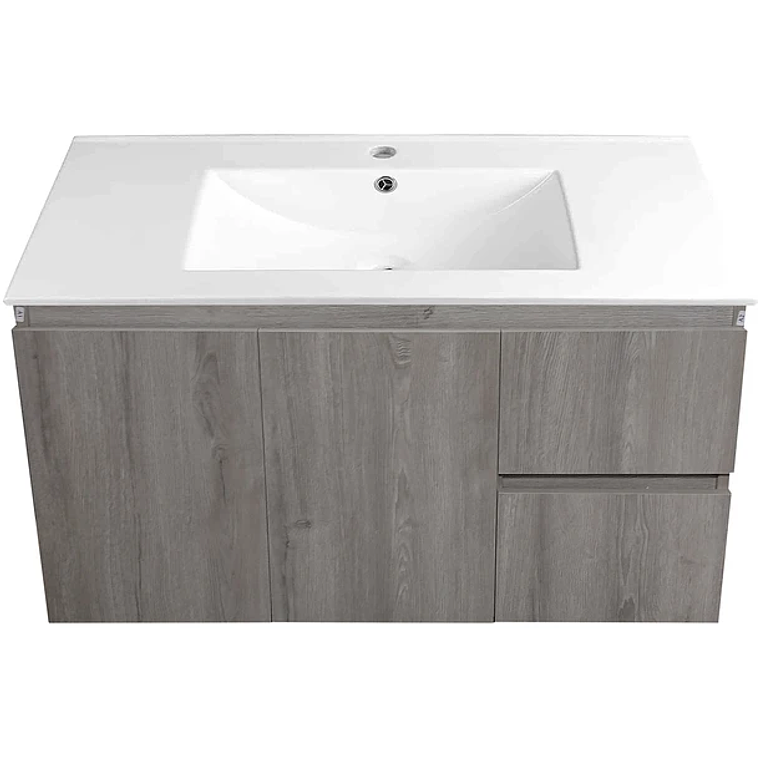 Kit Mueble Vanitorio a muro Space Nogal Claro 101x48x37cm 4