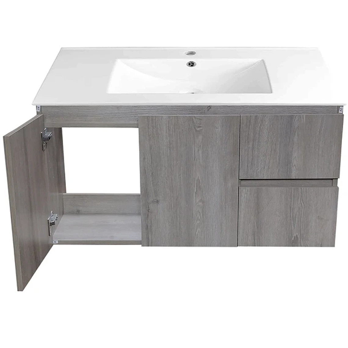 Kit Mueble Vanitorio a muro Space Nogal Claro 101x48x37cm 6