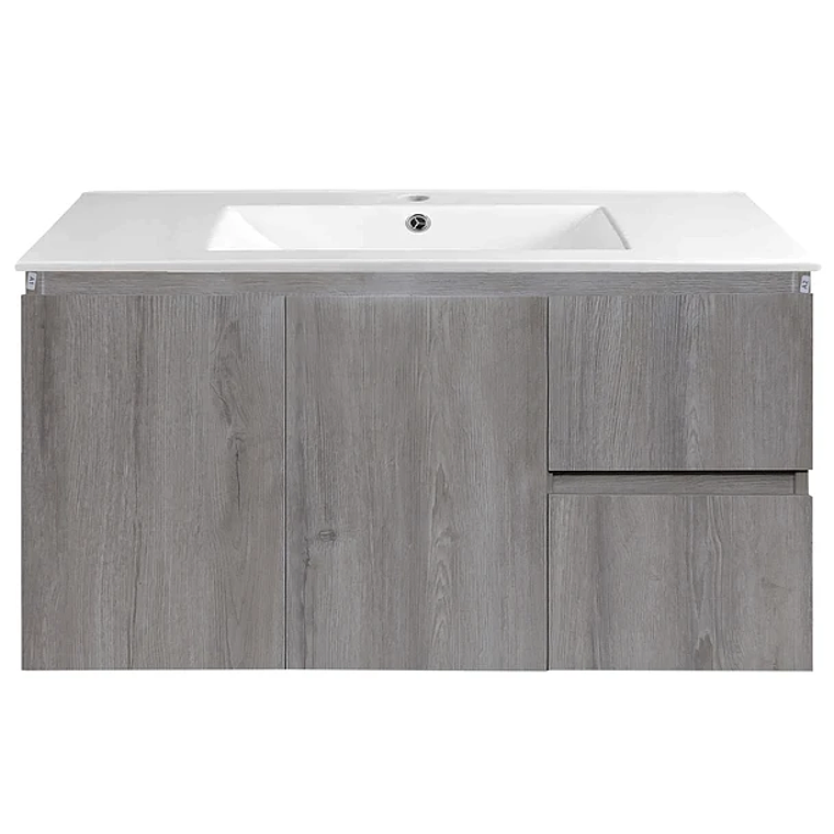 Kit Mueble Vanitorio a muro Space Nogal Claro 101x48x37cm 7