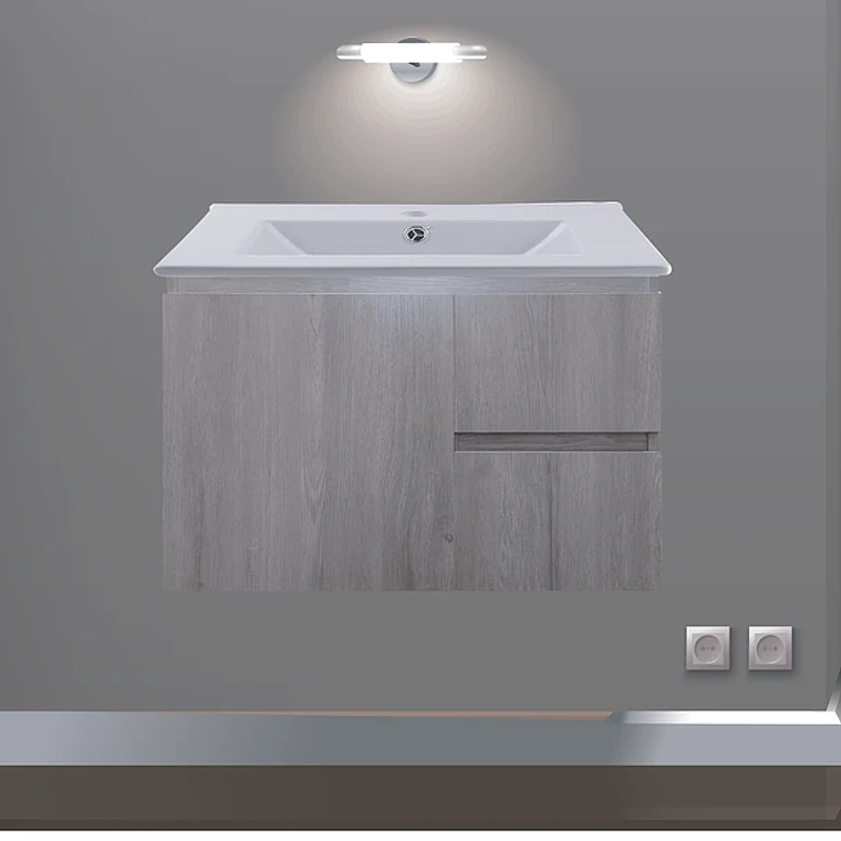 Kit Mueble Vanitorio a Muro Space Nogal Claro 81 cm 7