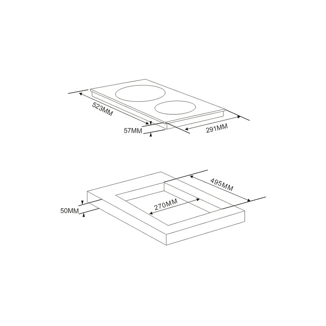 Encimera Vitrocerámica 2 Zonas Ursus Trotter UT-ICT 2P INOX 5