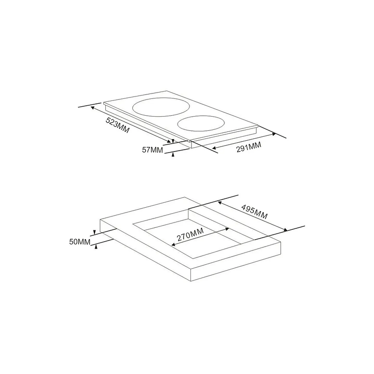 Encimera Vitrocerámica 2 Zonas Ursus Trotter UT-ICT 2P INOX 5