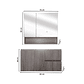 Kit Mueble Vanitorio a Muro con Botiquín Espejo Space Nogal Claro 80 cm - Miniatura 4