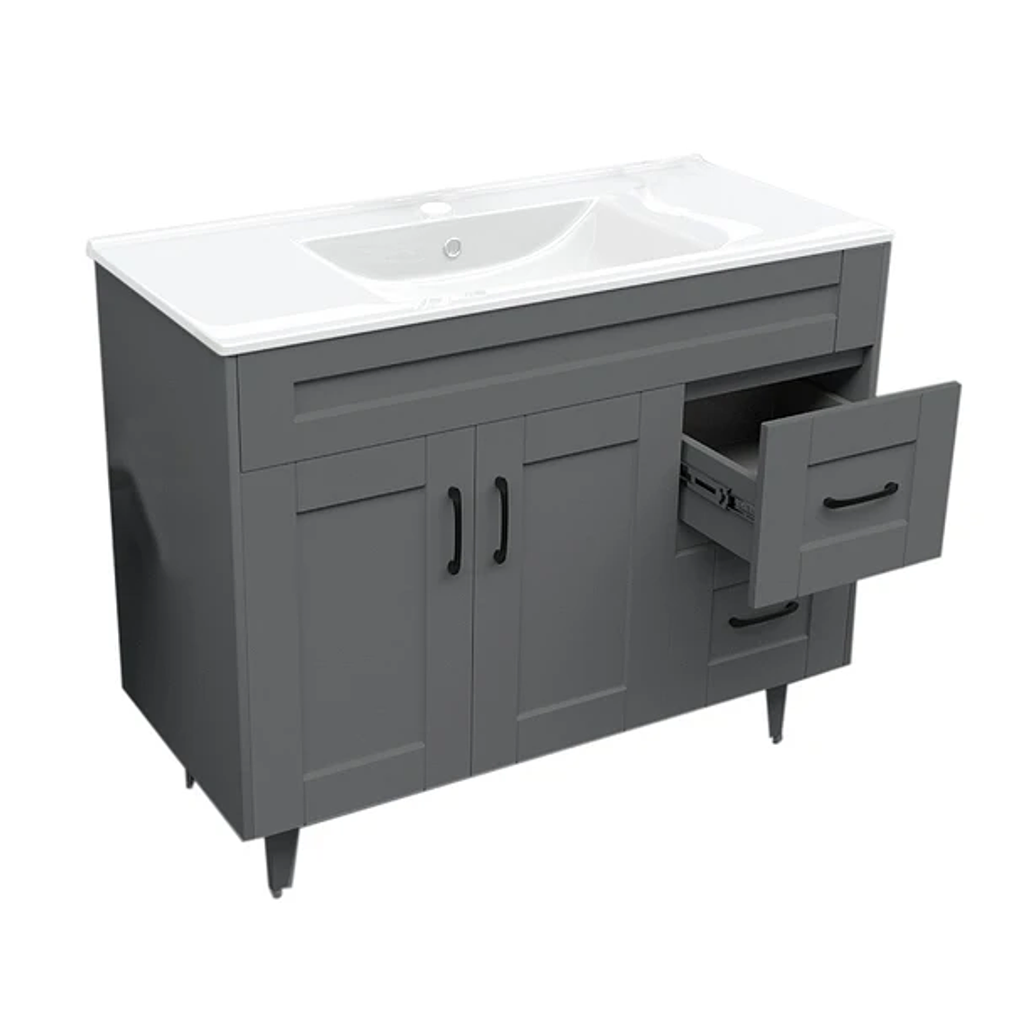 Kit Mueble Deluxe 100SK con Vanitorio Plano-100 Gris 4