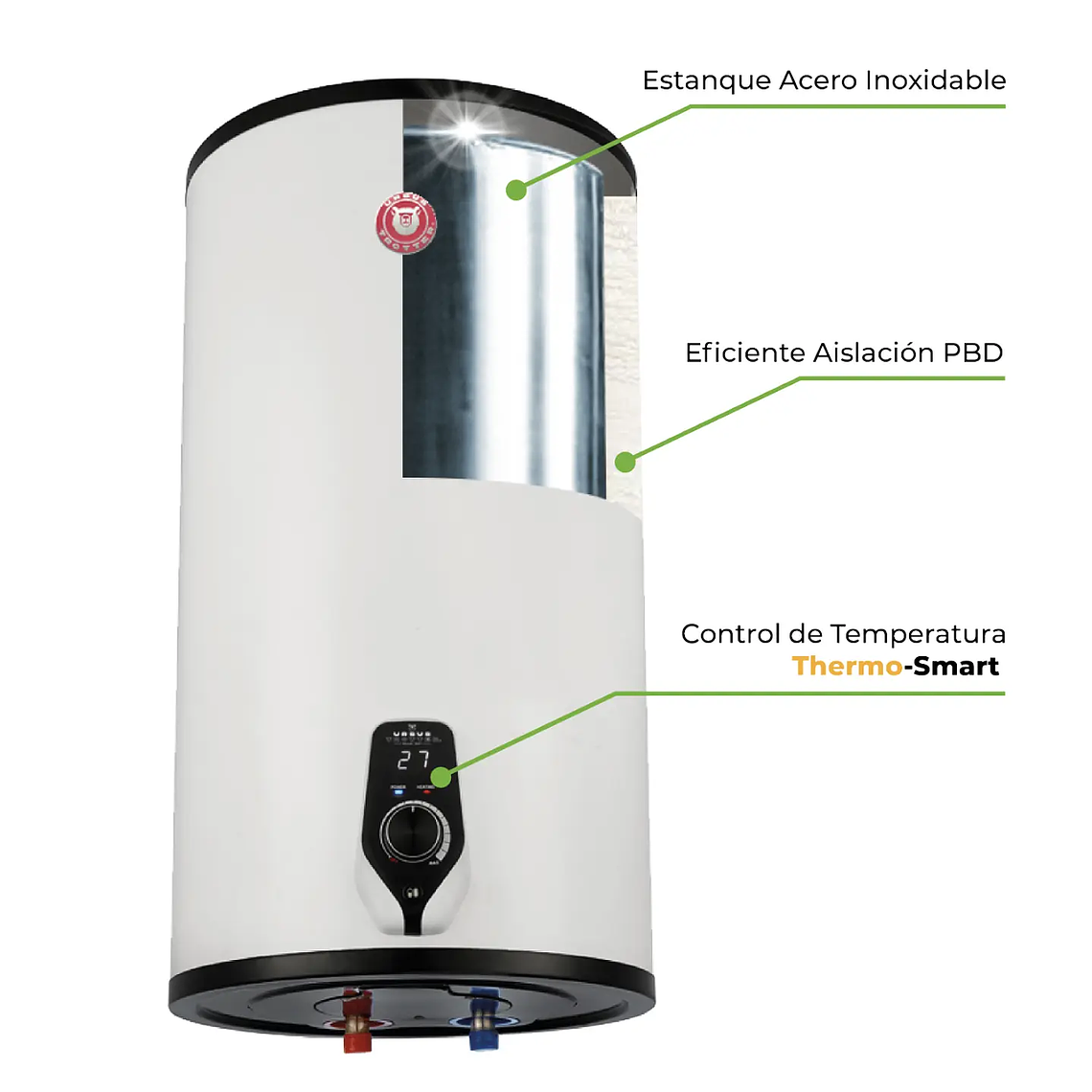 TERMO ELÉCTRICO ACERO INOXIDABLE URSUS TROTTER UT 120L 2KW 5