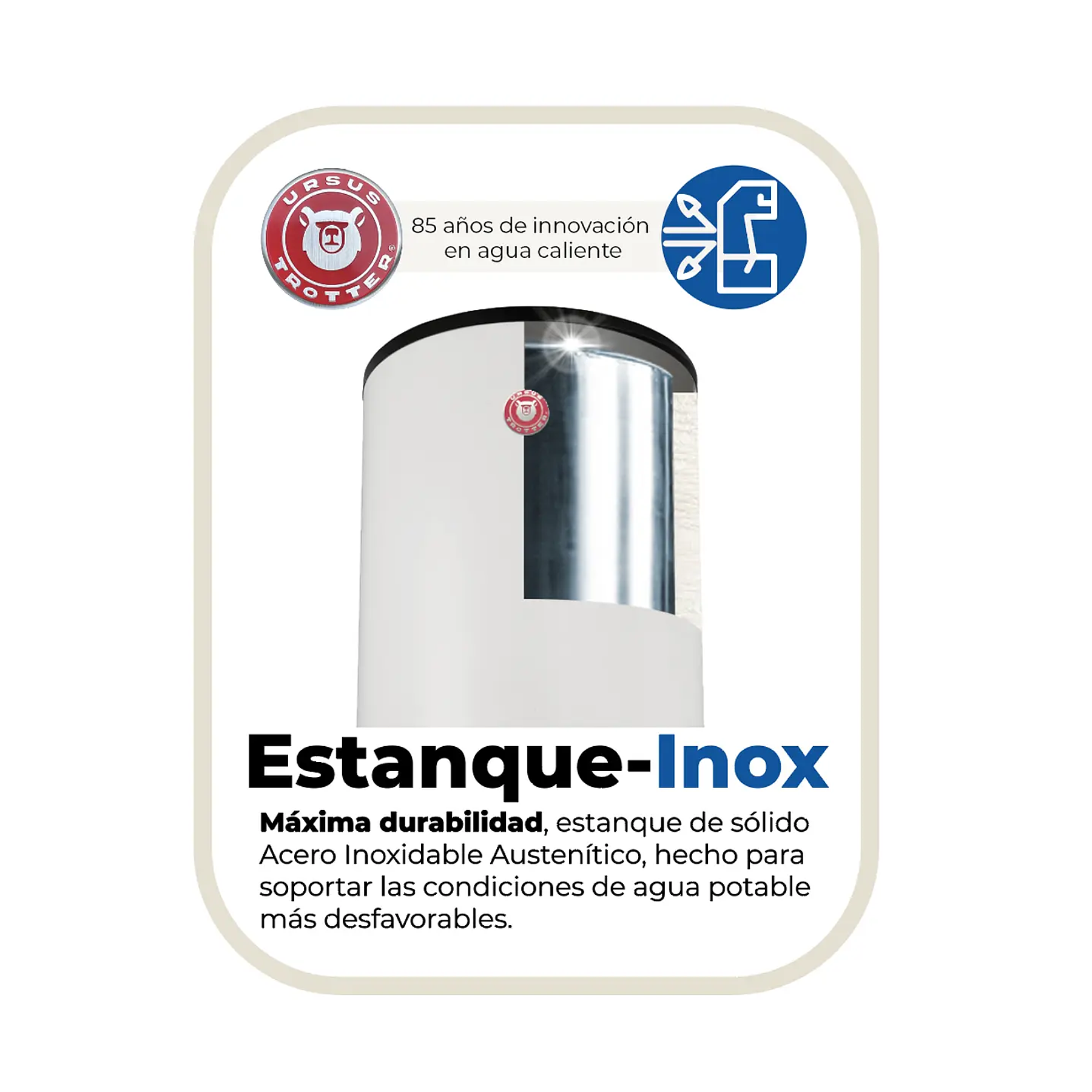 TERMO ELÉCTRICO ACERO INOXIDABLE URSUS TROTTER UT 100L 2KW