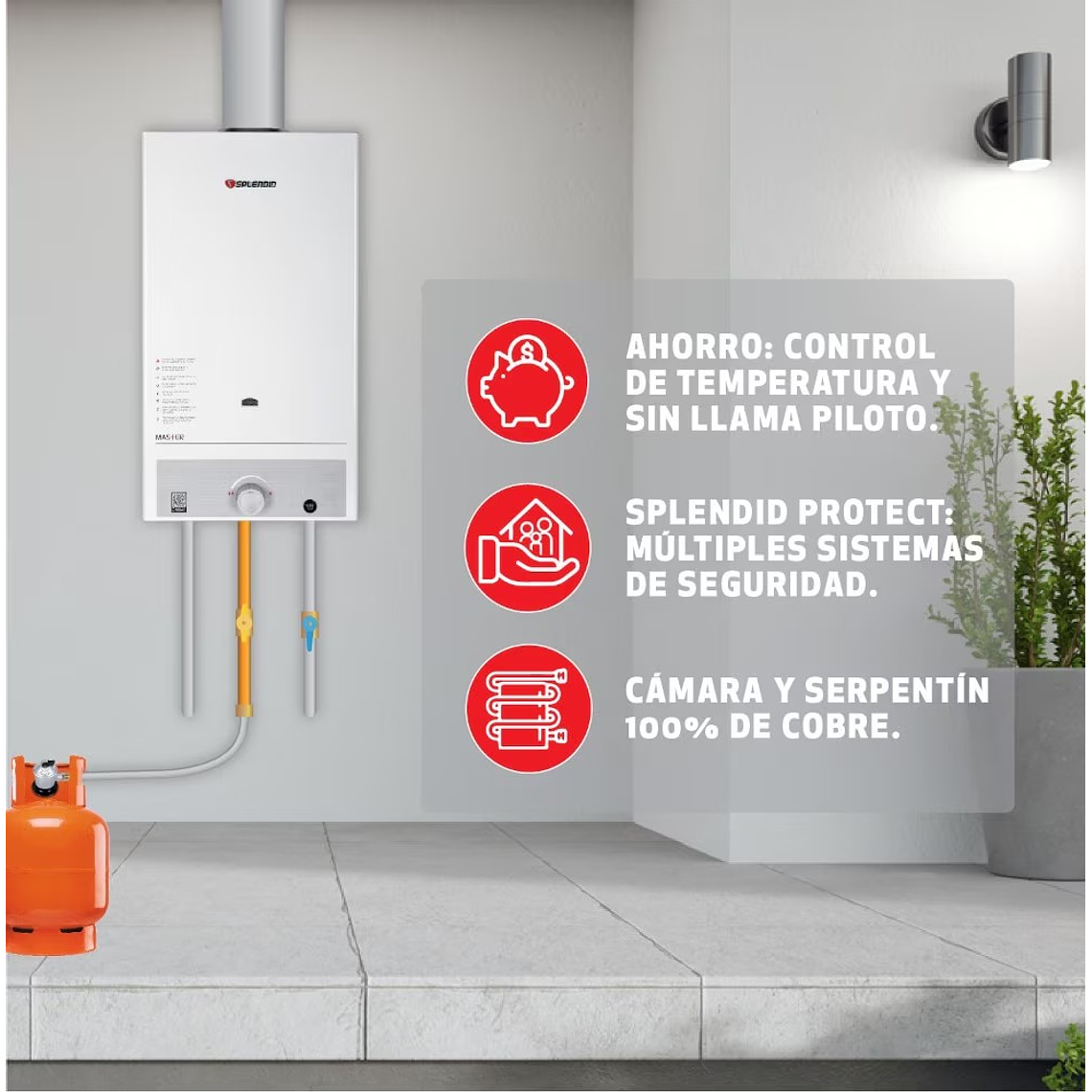 CALEFONT 13 LITROS GAS NATURAL TIRO NATURAL SPLENDID 6