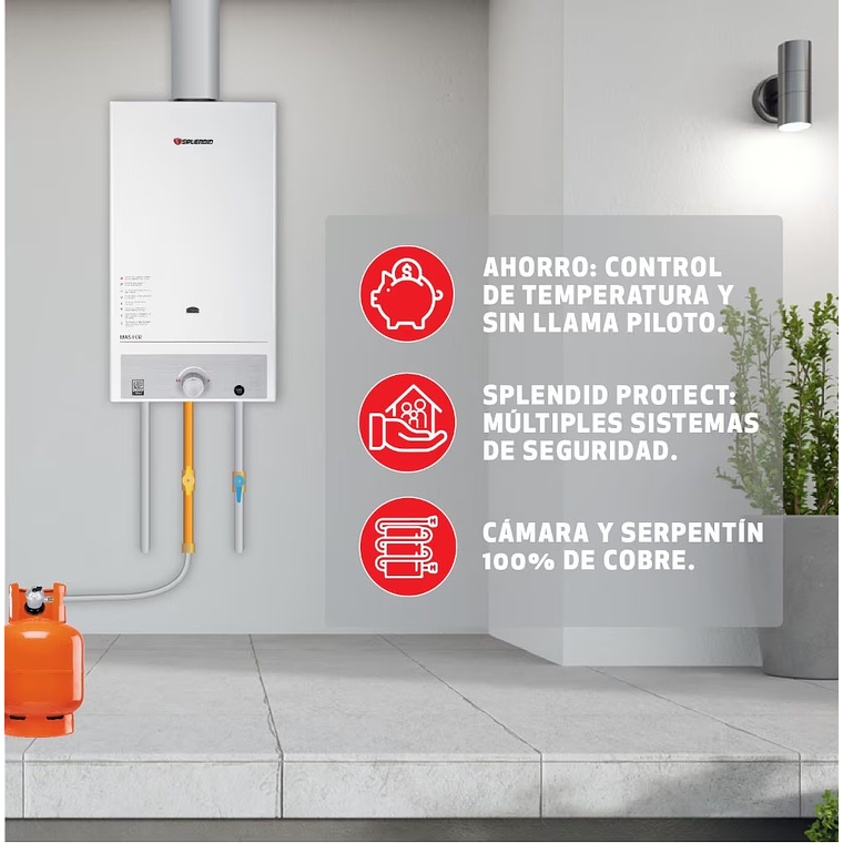 CALEFONT 13 LITROS GAS NATURAL TIRO NATURAL SPLENDID 6