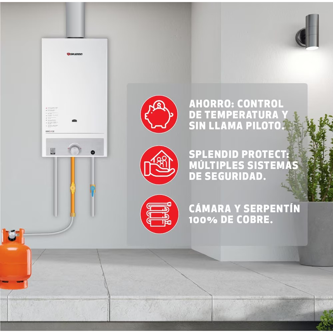 CALEFONT 13 LITROS GAS LICUADO TIRO NATURAL SPLENDID 6