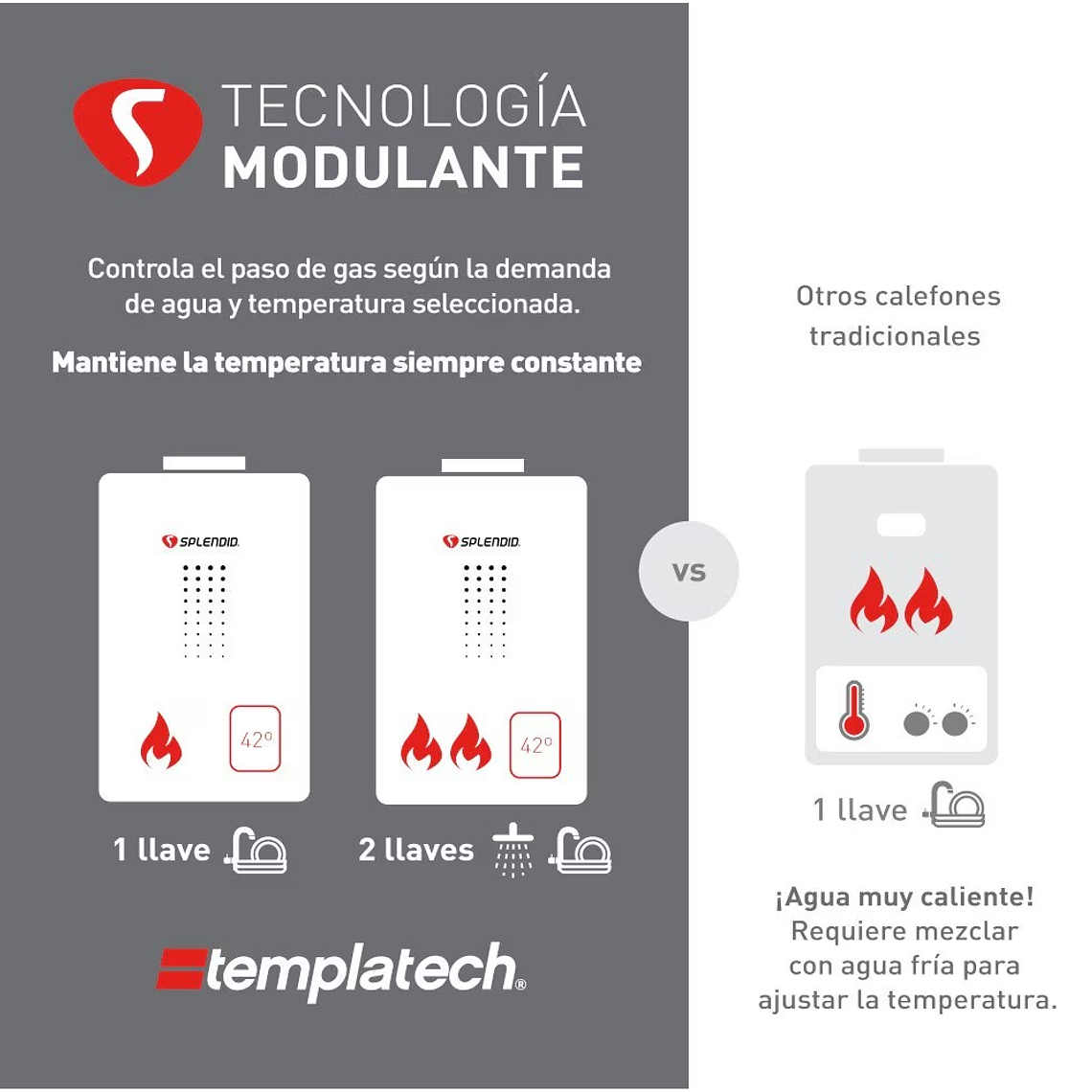 CALEFONT 14 LITROS GAS LICUADO TIRO NATURAL SPLENDID 2