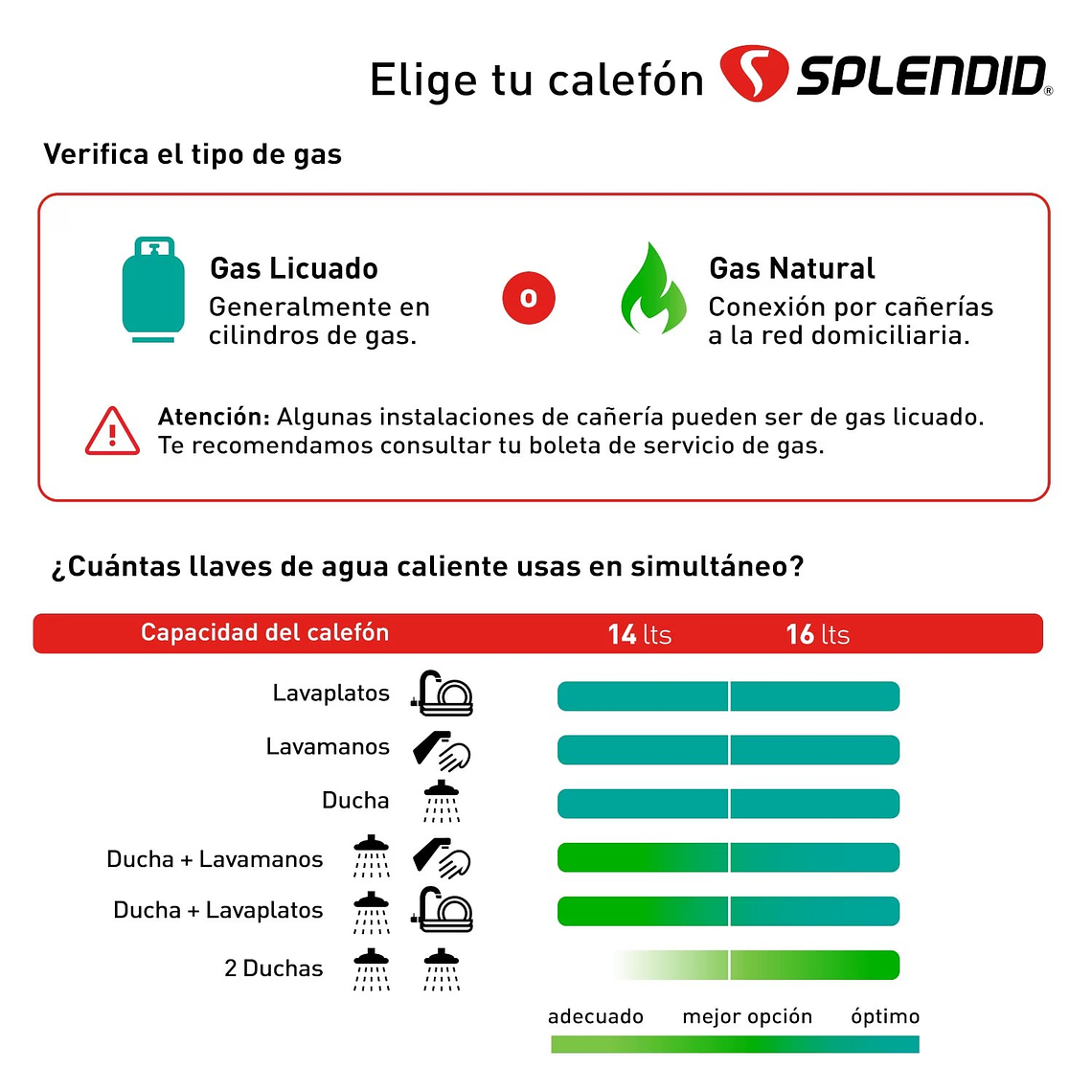 CALEFONT 14 LITROS GAS LICUADO TIRO NATURAL SPLENDID 5