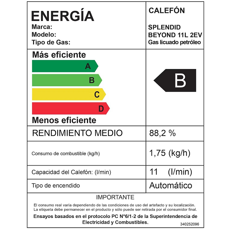 CALEFONT 11 LITROS GAS LICUADO TIRO NATURAL SPLENDID 7