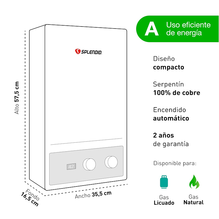 PACK CALEFONT 10 LITROS G. LICUADO TIRO FORZADO + KIT 3
