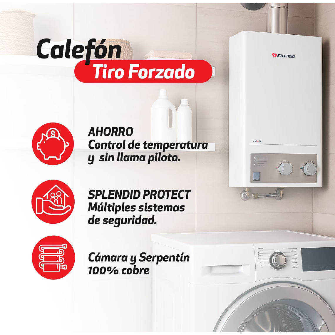 PACK CALEFONT 10 LITROS G. LICUADO TIRO FORZADO + KIT 6