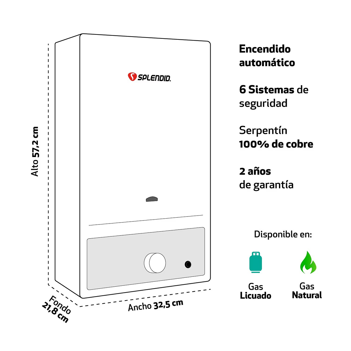 CALEFONT GAS LICUADO 11 LT. NATURAL + BOMBA PRESURIZADORA 3