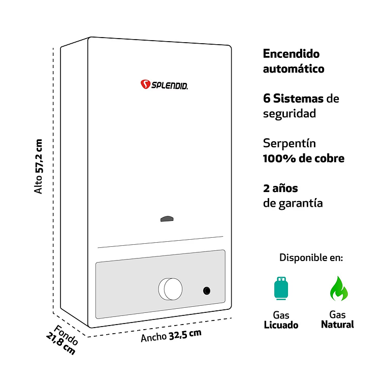 CALEFONT GAS LICUADO 11 LT. NATURAL + BOMBA PRESURIZADORA 3