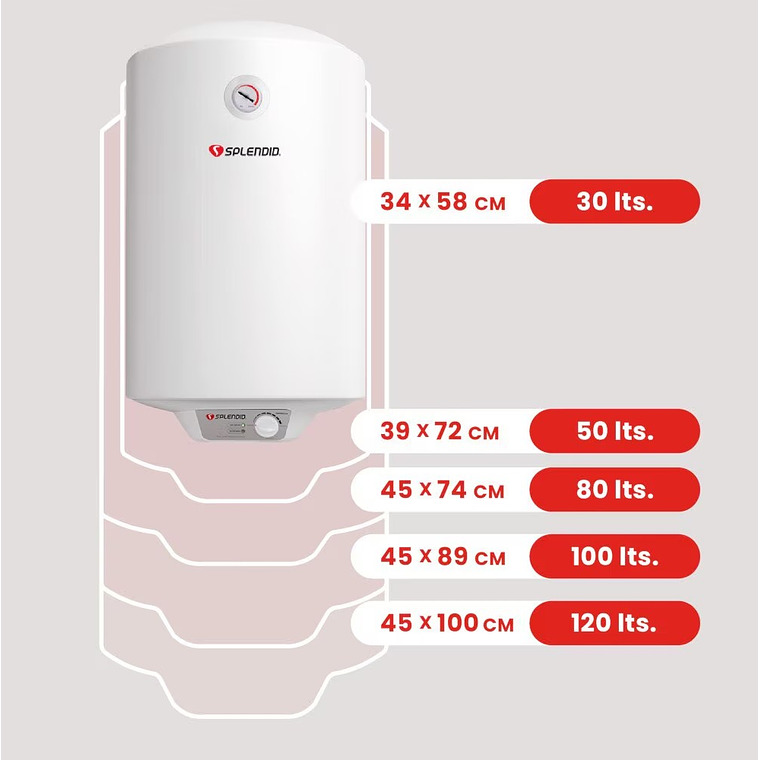 TERMO ELÉCTRICO MURAL 80 LITROS SPLENDID 3