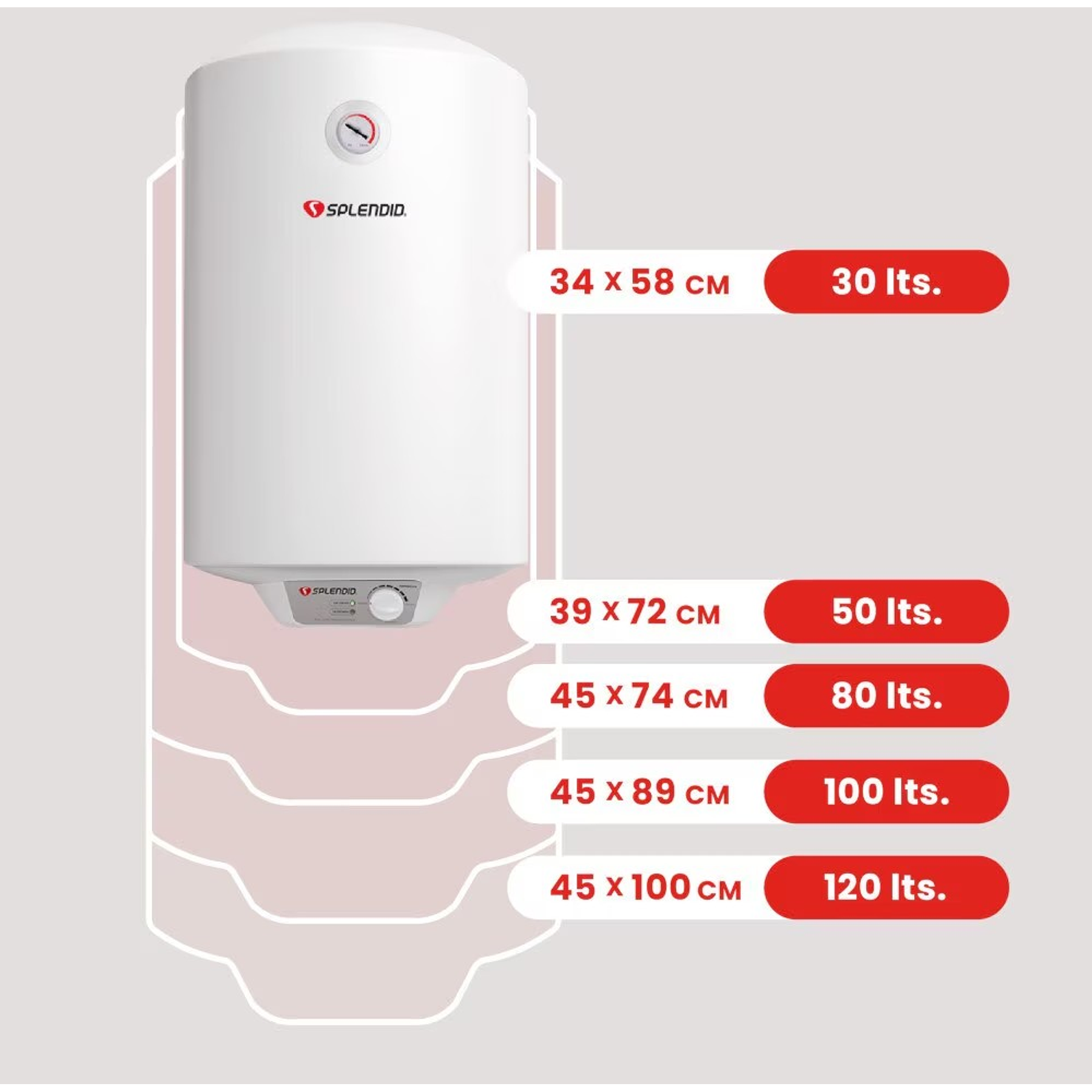 TERMO ELÉCTRICO MURAL 120 LITROS SPLENDID