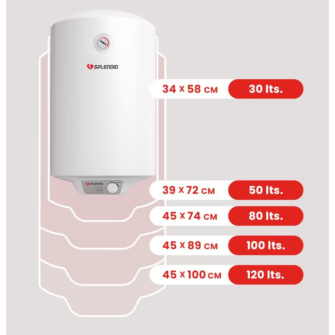 TERMO ELÉCTRICO MURAL 50 LITROS SPLENDID 6