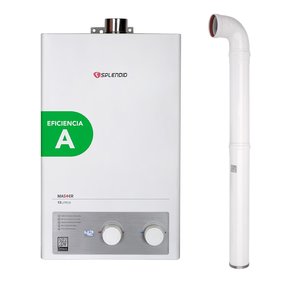 CALEFONT 13L T. FORZADO G. NATURAL + KIT DE EVACUACIÓN SPLENDID 1