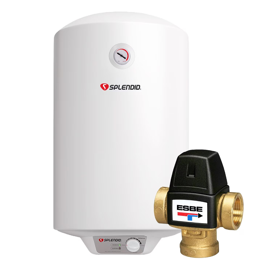 TERMO ELÉCTRICO 30L MURAL + VÁLVULA MEZCLADORA 1/2 SPLENDID 1