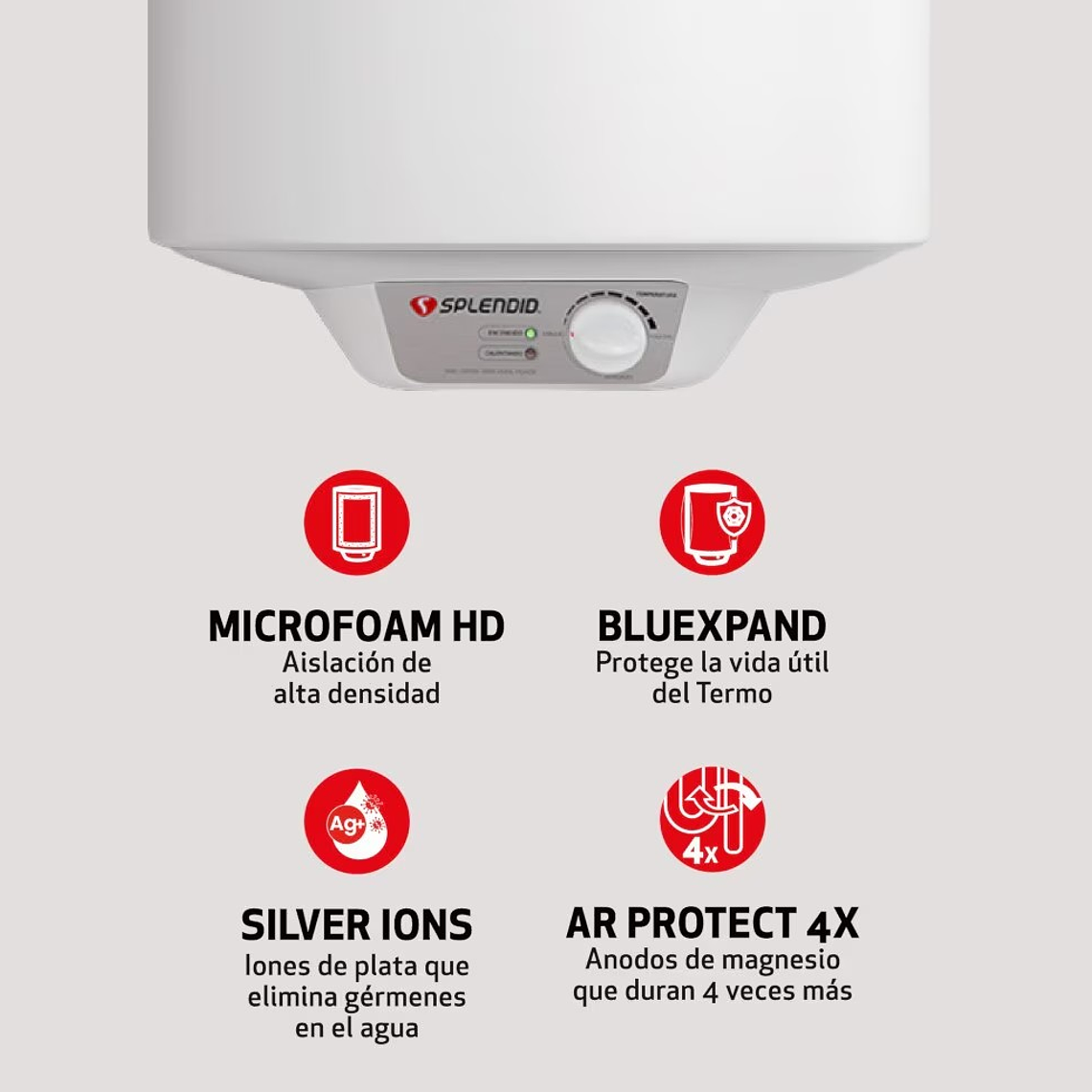 TERMO ELÉCTRICO 30L MURAL + VÁLVULA MEZCLADORA 1/2 SPLENDID 2