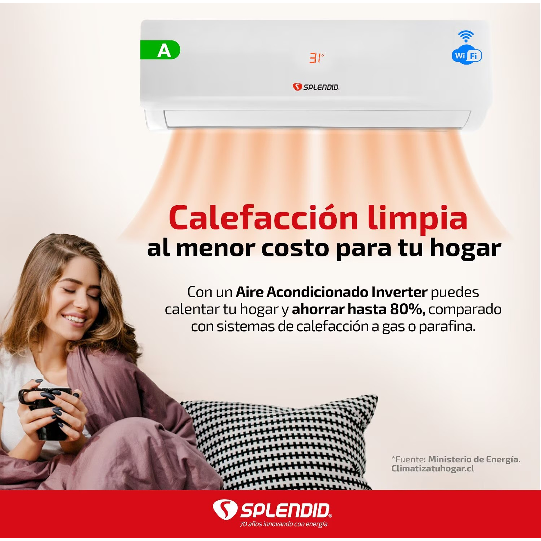 AIRE ACONDICIONADO SPLIT 9000BTU INVERTER SPLENDID