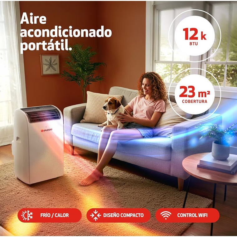 AIRE ACONDICIONADO PORTÁTIL 12000 BTU FRÍO/CALOR WIFI SPLENDID 7
