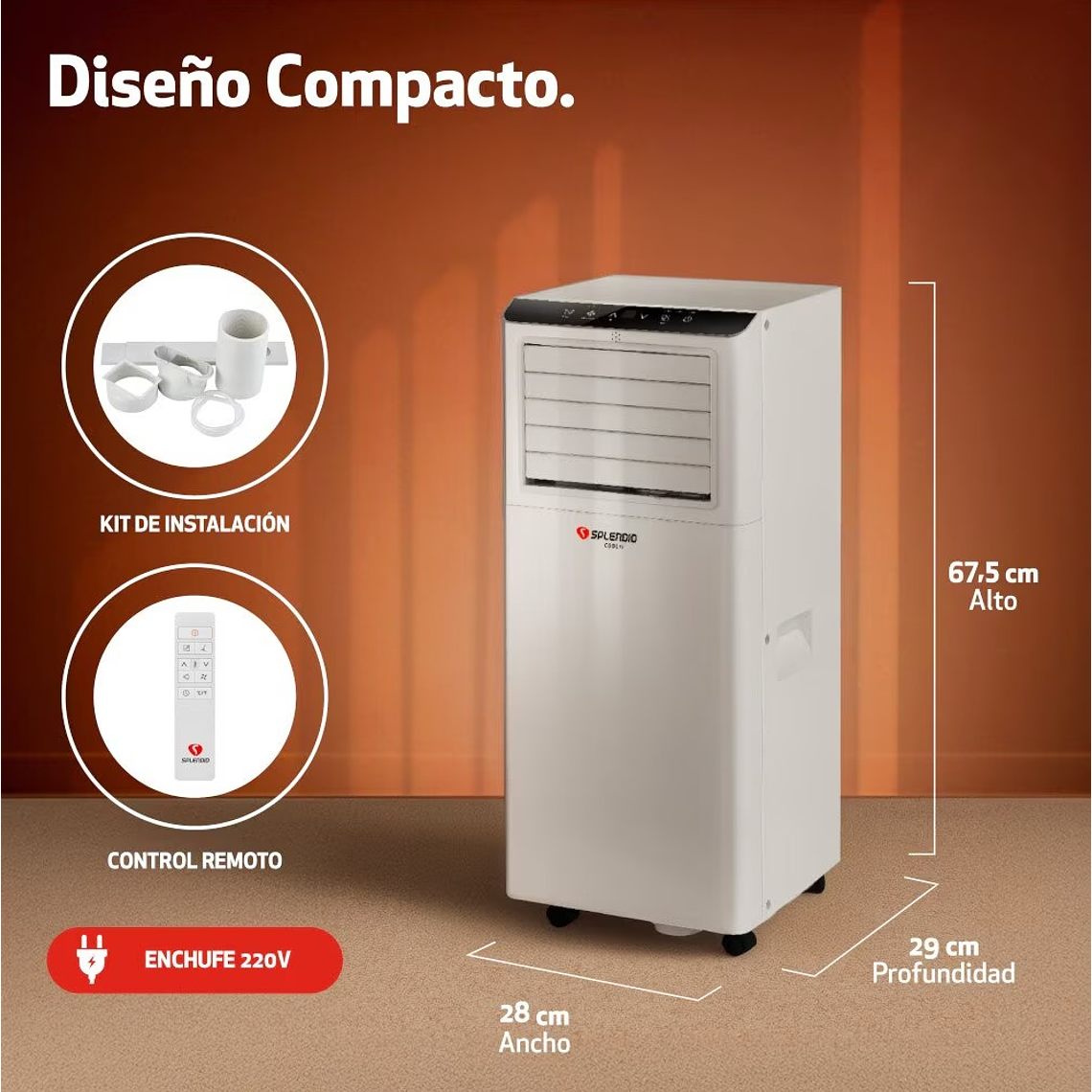 AIRE ACONDICIONADO PORTÁTIL 12000 BTU SOLO FRÍO WIFI SPLENDID 7