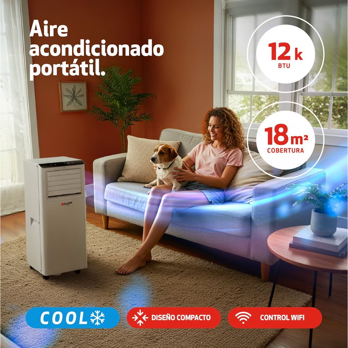 AIRE ACONDICIONADO PORTÁTIL 12000 BTU SOLO FRÍO WIFI SPLENDID 8