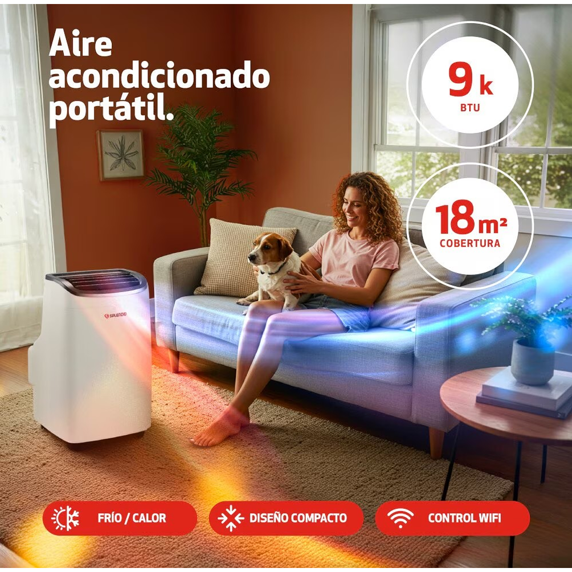 AIRE ACONDICIONADO PORTÁTIL 9000 BTU FRÍO/CALOR WIFI SPLENDID 6