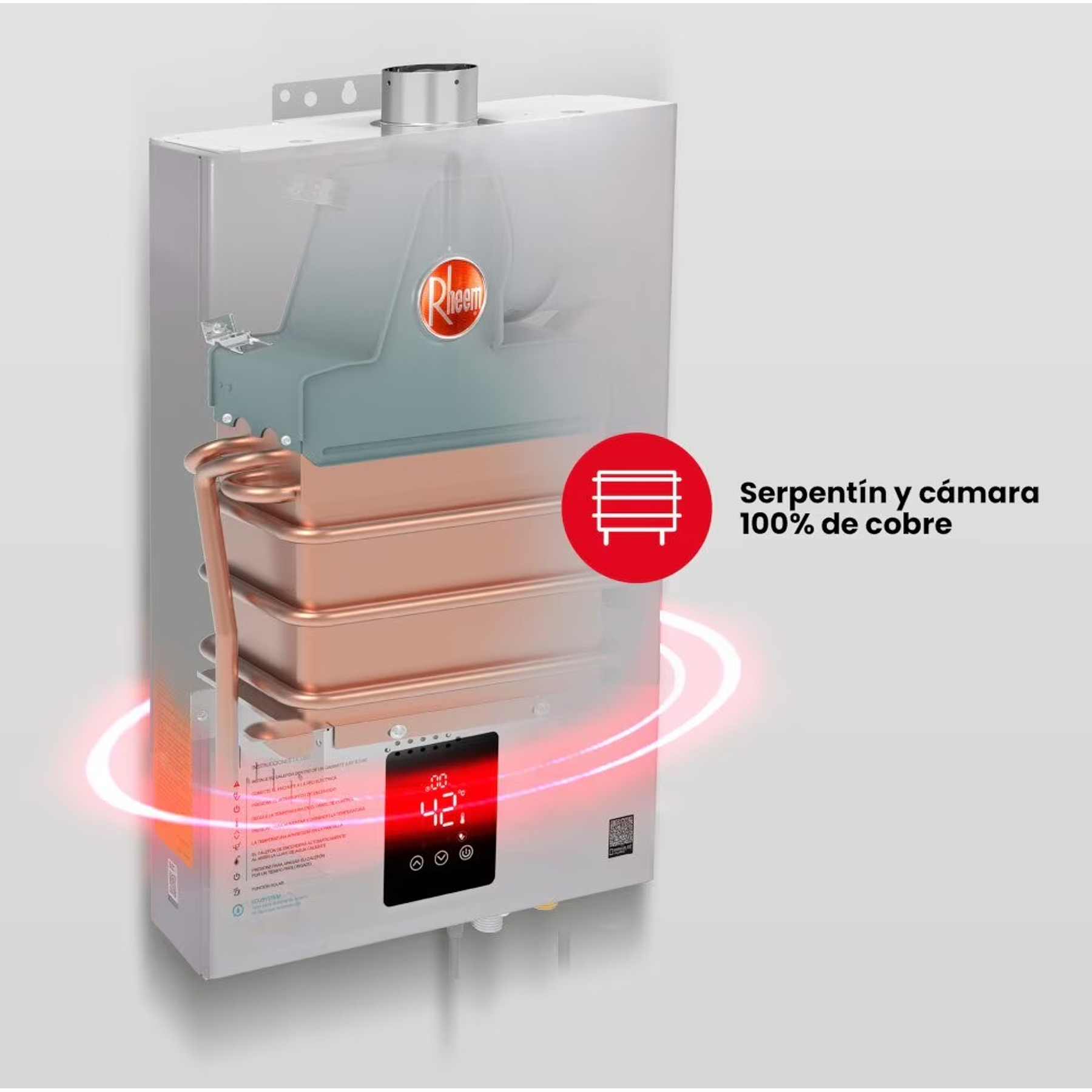 CALEFONT DIGITAL 16 LITROS GAS LICUADO TIRO FORZADO RHEEM