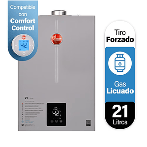 CALEFONT DIGITAL 21 LITROS GAS LICUADO TIRO FORZADO RHEEM