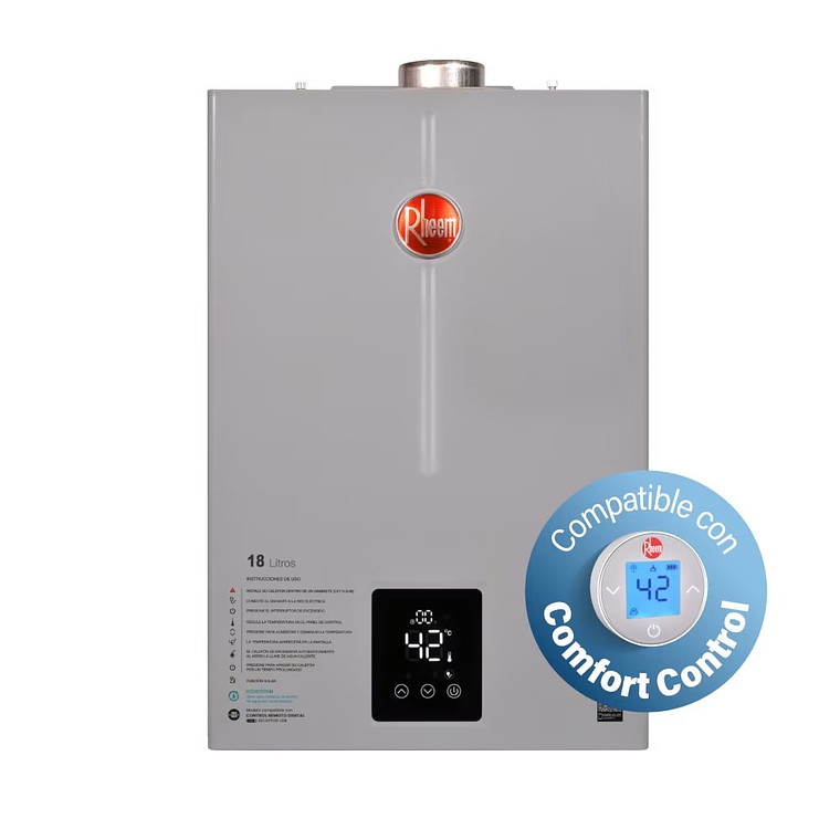 CALEFONT DIGITAL 18 LITROS GAS LICUADO TIRO FORZADO RHEEM 2