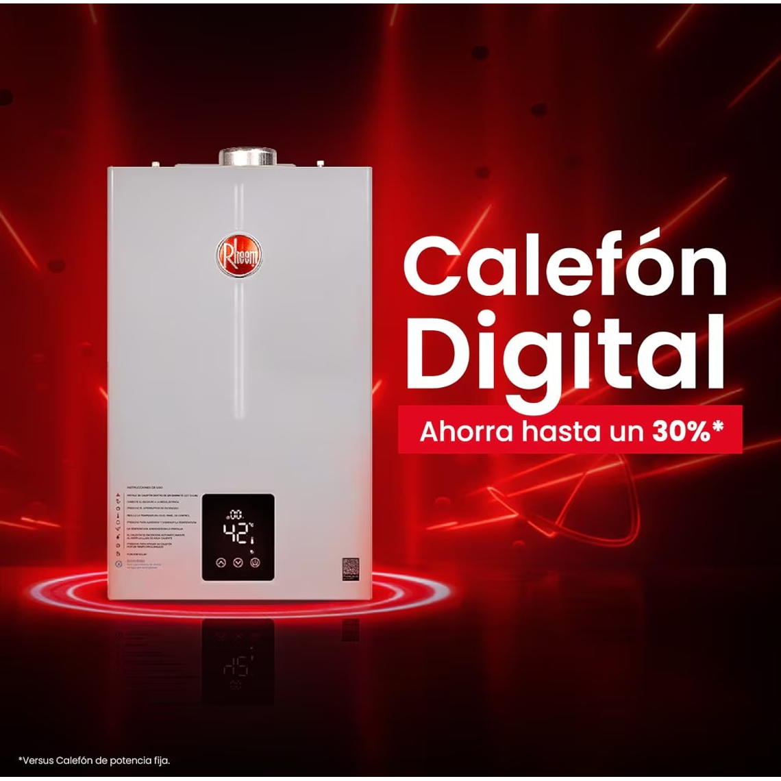 PACK CALEFONT RHEEM 10L. T.FORZADO G.LICUADO + KIT DUCTO 3