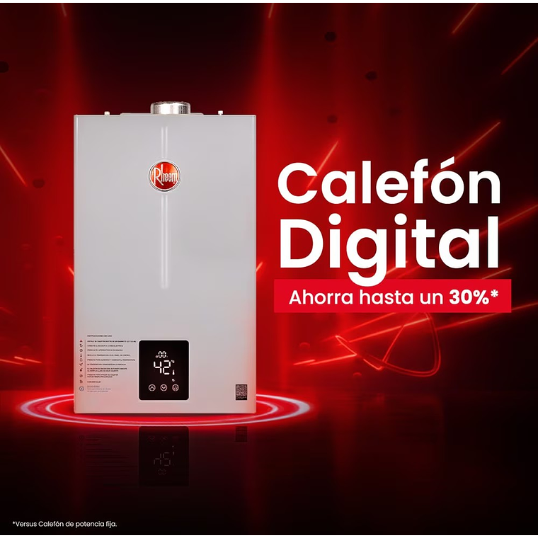 PACK CALEFONT RHEEM 10L. T.FORZADO G.LICUADO + KIT DUCTO 3