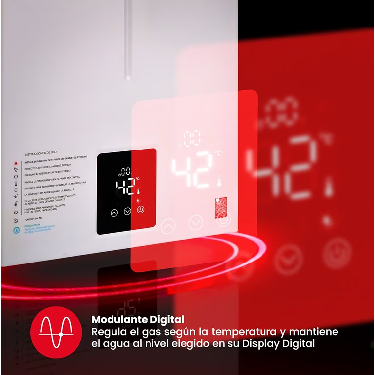 PACK CALEFONT RHEEM 10L. T.FORZADO G.LICUADO + KIT DUCTO 4