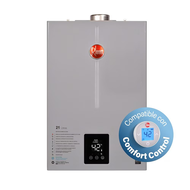 CALEFONT DIGITAL 21 LITROS GAS NATURAL TIRO FORZADO CON CONTROL REMOTO 2