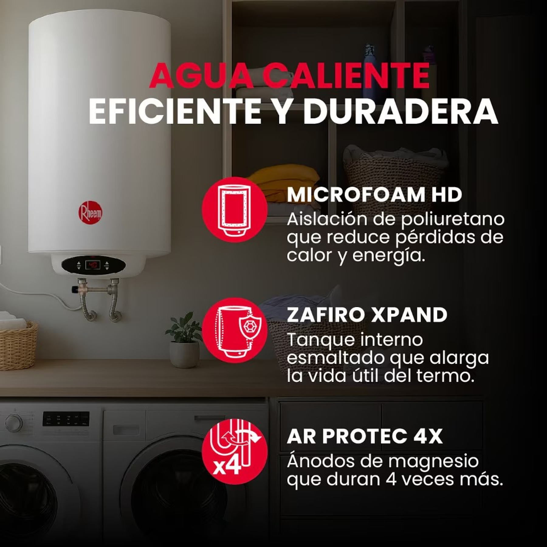 TERMO ELÉCTRICO MURAL 100 LITROS RHEEM