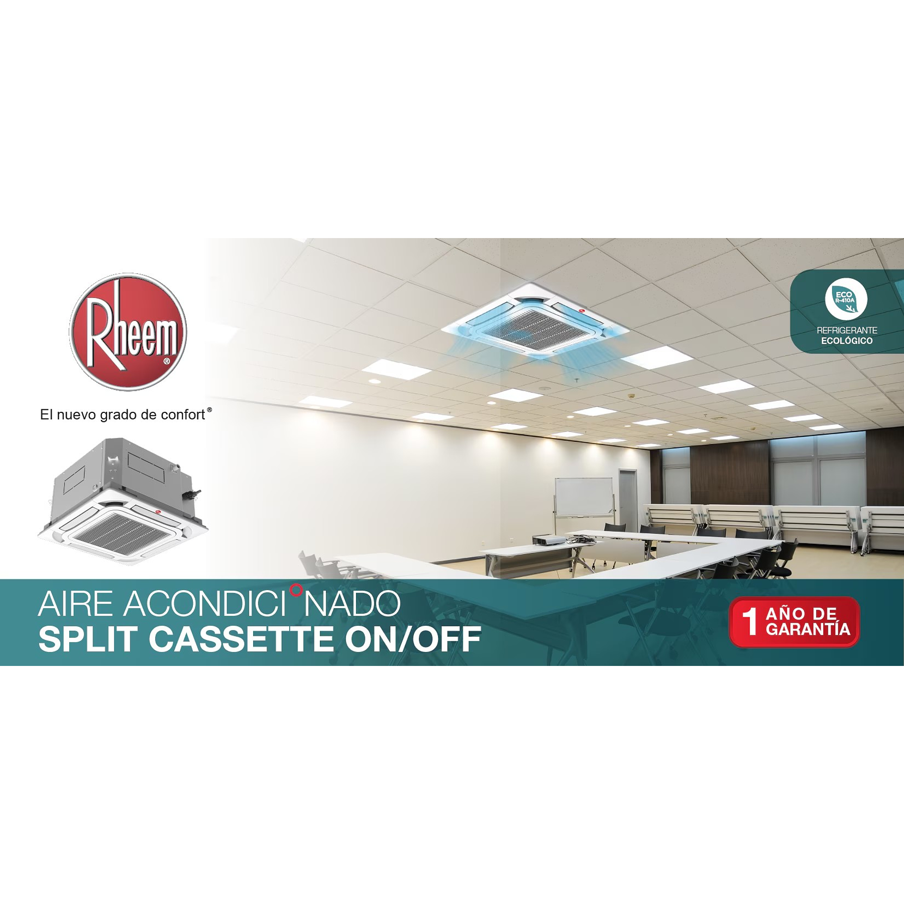 AIRE ACONDICIONADO SPLIT CASSETTE 60000 BTU INVERTER RHEEM