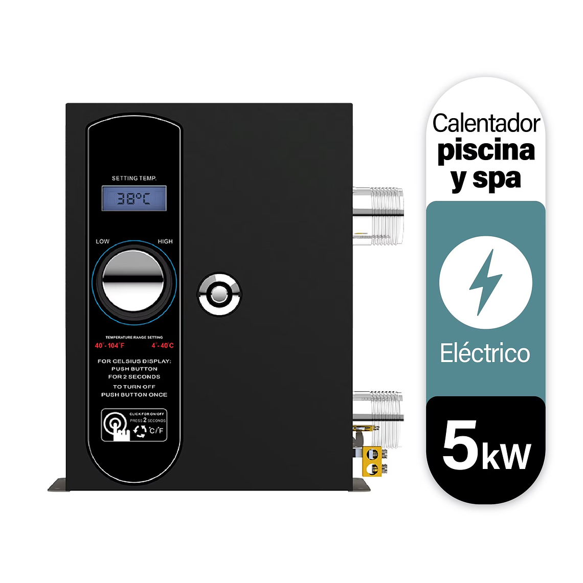 CALENTADOR ELÉCTRICO PARA PISCINA, JACUZZI Y SPA E3T 5KW RHEEM 1