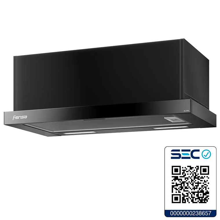 CAMPANA DE COCINA EXTRACTORA FENSA RETRÁCTIL 60CM EMPOTRABLE FX 7770 NEGRA 8