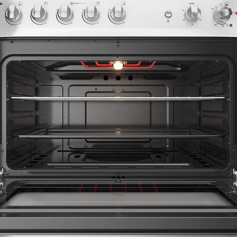 COCINA A GAS 5 PLATOS FENSA EXPERIENCE CON VAPORBAKE Y TRIPLE LLAMA F 5500 T INOX 6