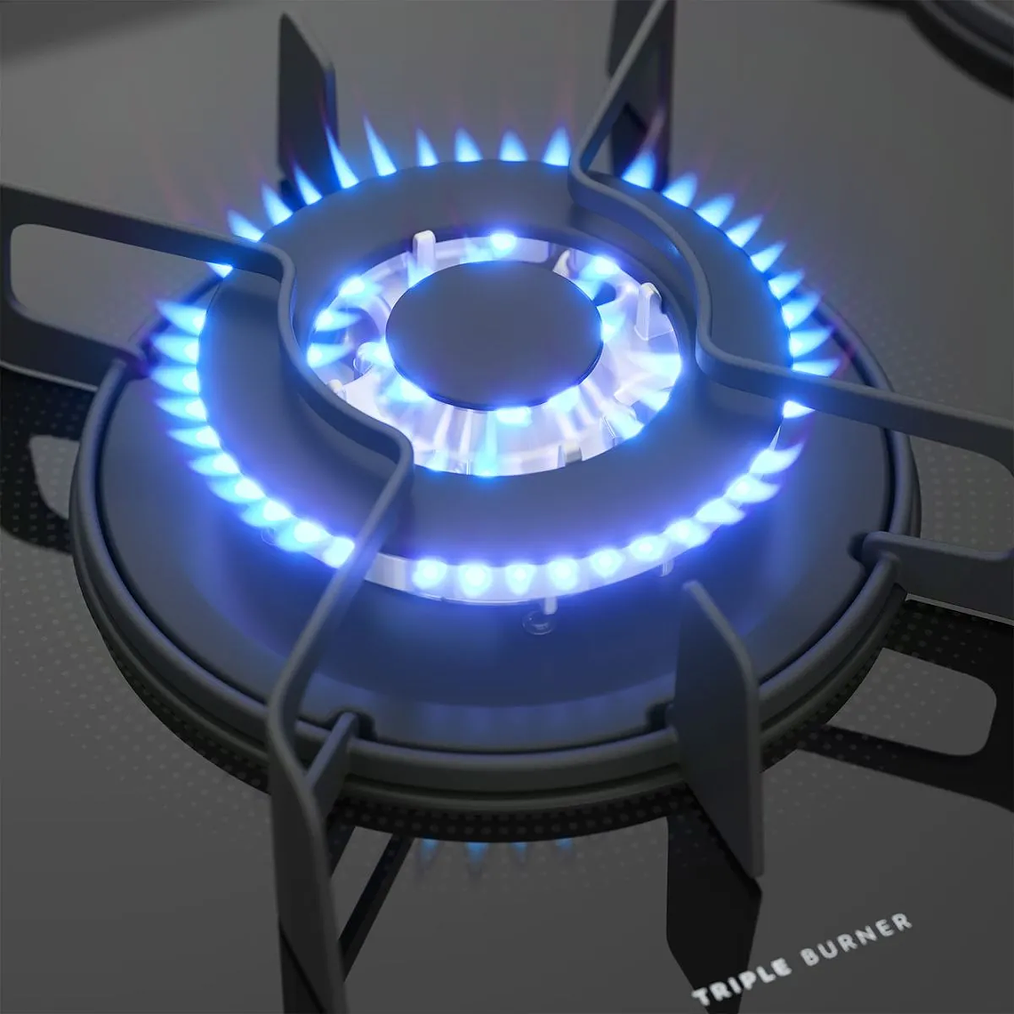 COCINA A GAS 5 PLATOS FENSA EXPERIENCE CUBIERTA VIDRIO Y GRILL ELÉCTRICO F 6500 T NEGRA 12