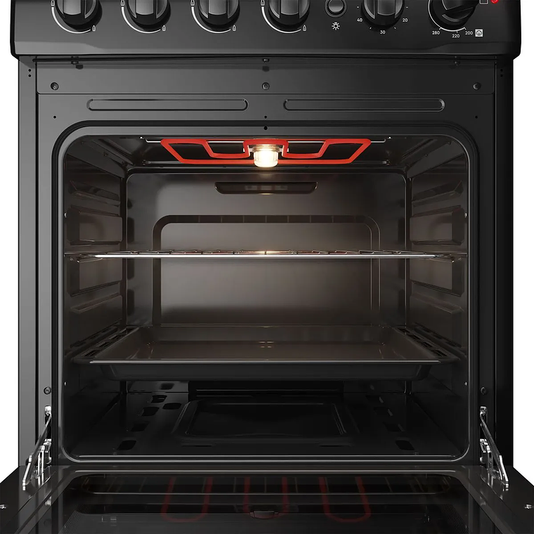 COCINA A GAS 4 PLATOS FENSA EXPERIENCE CON VAPORBAKE Y CUBIERTA VIDRIO F 3000 BT NEGRA 8