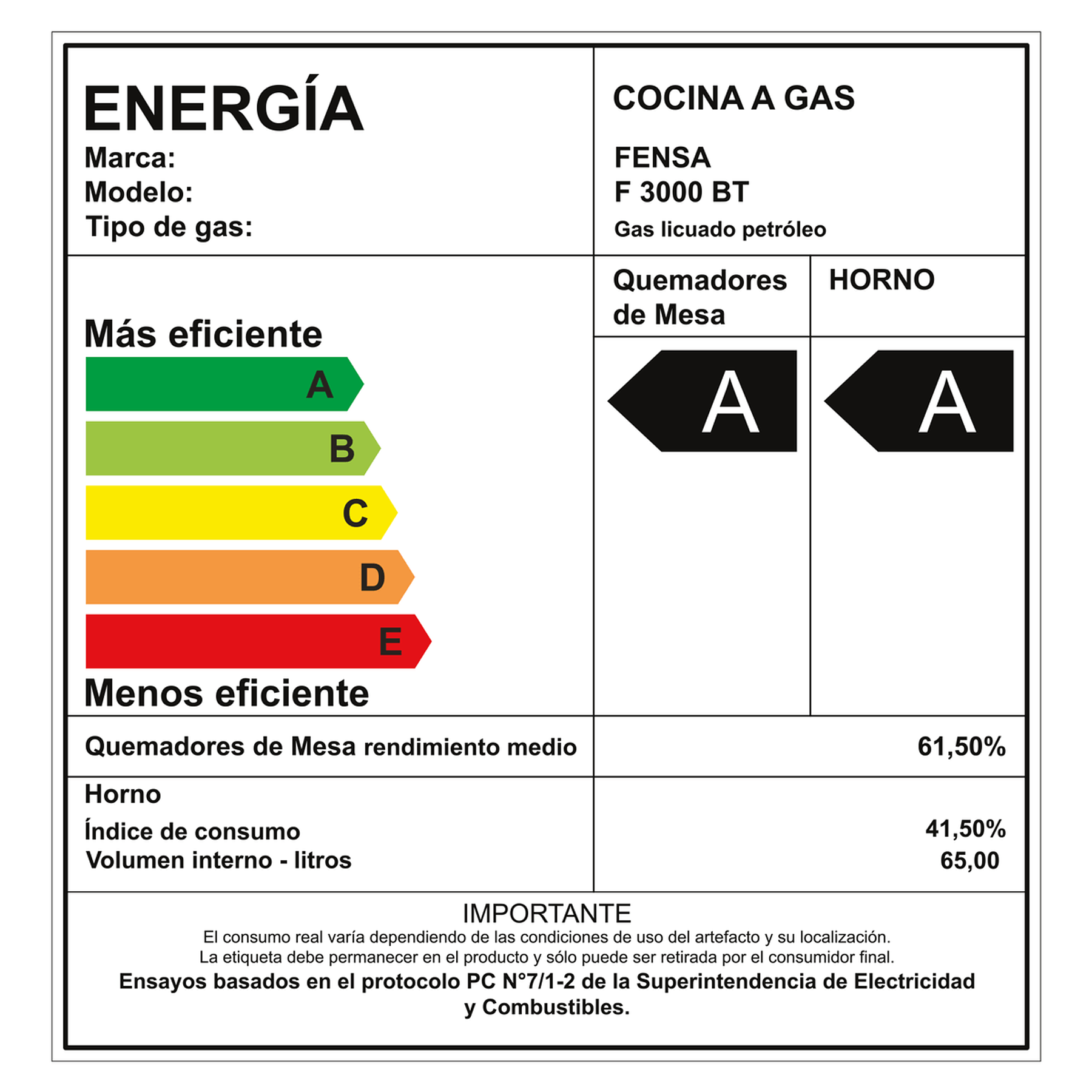 COCINA A GAS 4 PLATOS FENSA EXPERIENCE CON VAPORBAKE Y CUBIERTA VIDRIO F 3000 BT NEGRA