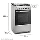 COCINA A GAS 4 PLATOS FENSA EXPERIENCE CON VAPORBAKE Y TIMER F 2606 T INOX - Miniatura 2
